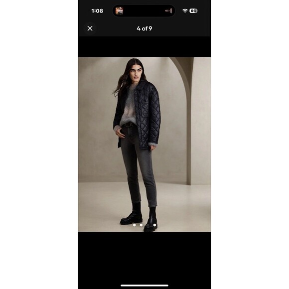 Banana Republic M VERNICE Alpaca OMBRÉ SWEATER Spacedye Crew Gray - Picture 3 of 10